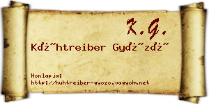 Kühtreiber Győző névjegykártya